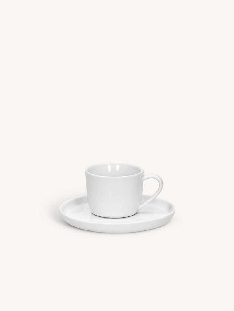 PORCELINO WHITE - kopje & schoteltje - 20 CL - porselein - DIA 16 x H 9 cm
