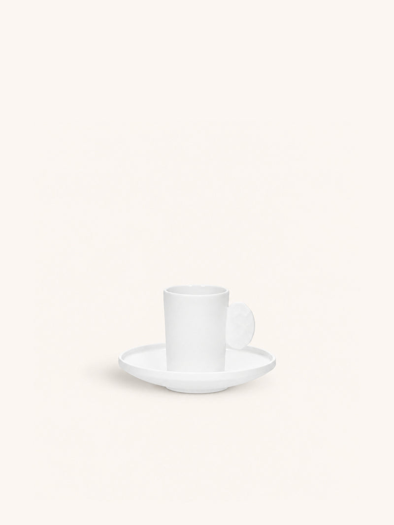LEGGERO - kop & schoteltje 10 CL - porselein - DIA 5,5/12,8 x H 7,5/2,5 cm - wit