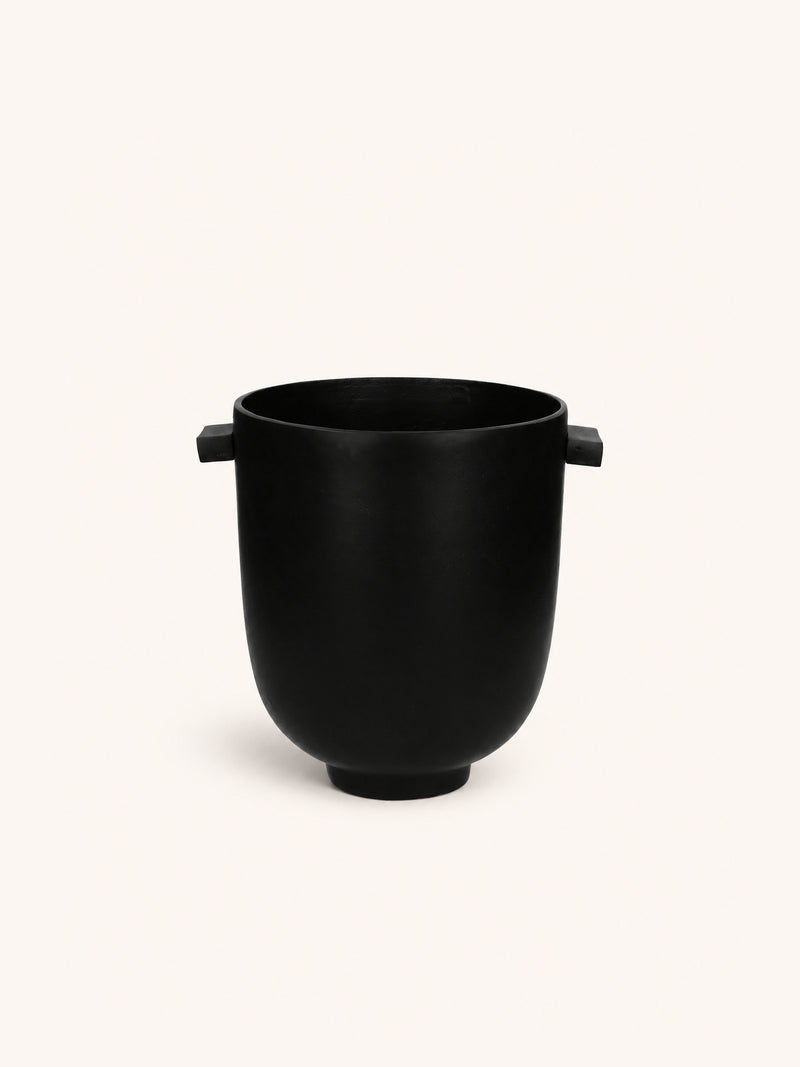 LISA - champagne cooler - aluminum - L 24 x W 20 x H 24 cm - black