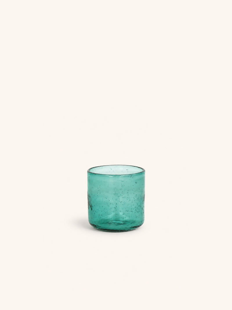 VICO - water glass - glass - DIA 8 x H 8,2 cm - dark aqua