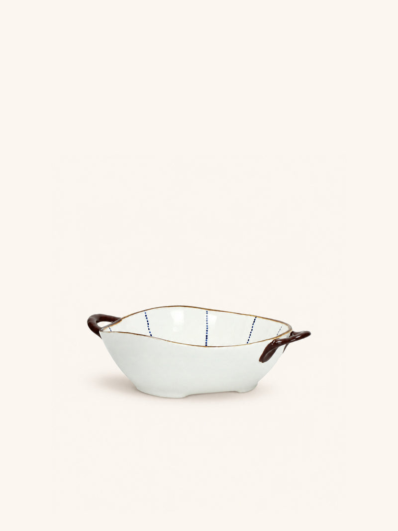 ANAFI - ovenschaal/kom - porselein - L 24,5 x W 18,5 x H 6 cm - blauw