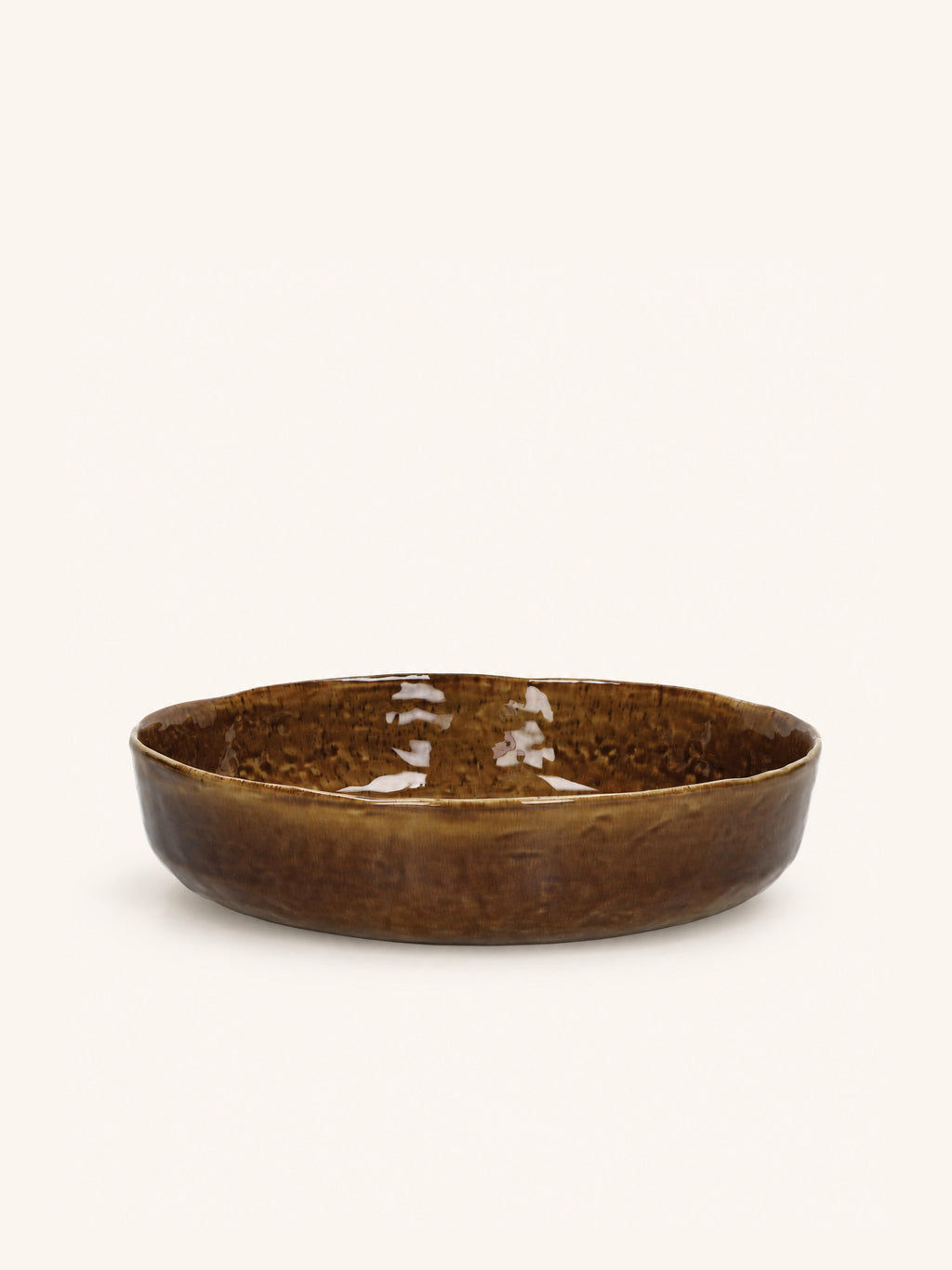 SPIRO - deep plate - stoneware - DIA 24 x H 5,5 cm - brown