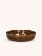 SPIRO - deep plate - stoneware - DIA 24 x H 5,5 cm - brown