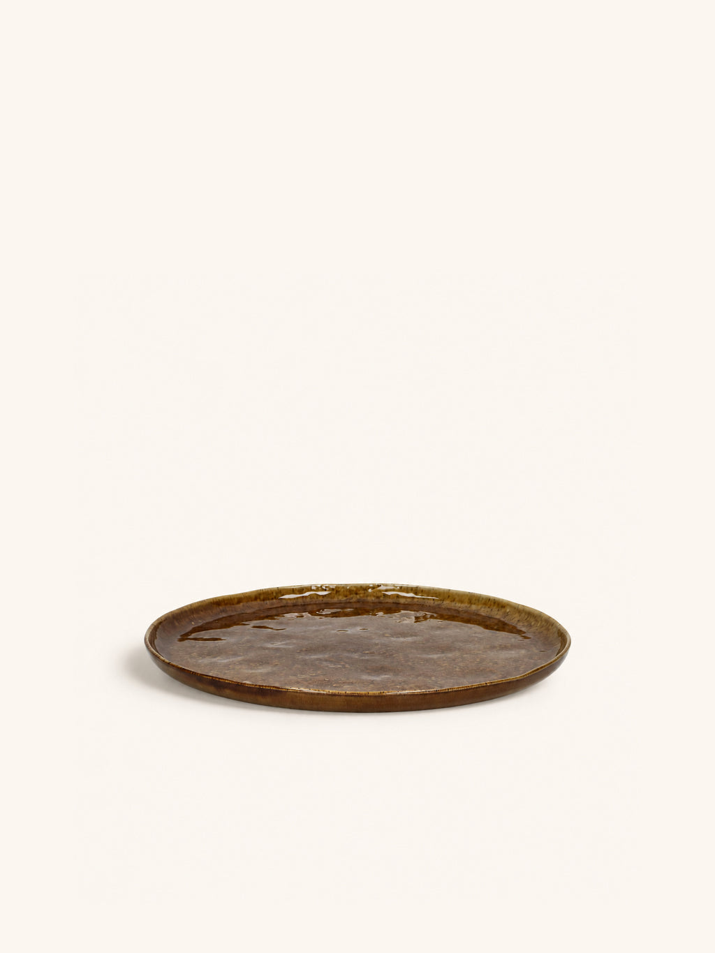 SPIRO - assiette à dessert - grès - DIA 21 cm x H 1,5 cm - marron