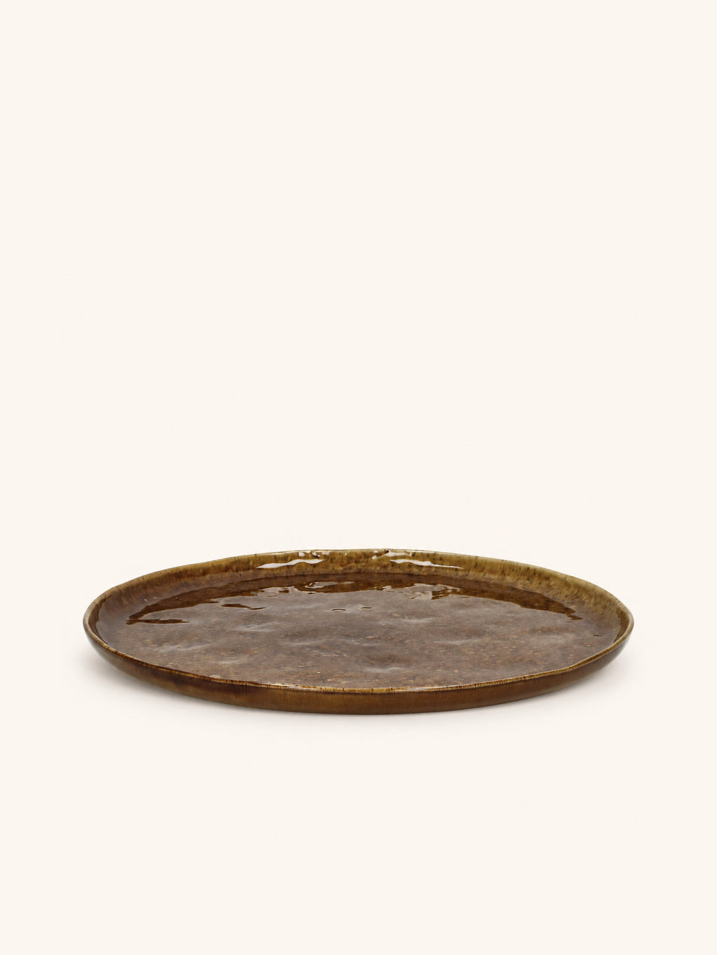 SPIRO - plato llano - gres - DIA 27 cm x H 1,5 cm - marrón