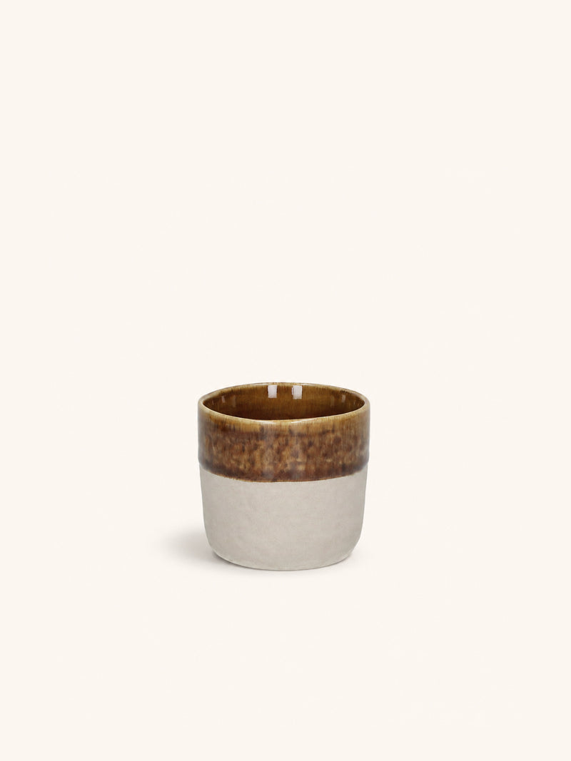 SPIRO - beker 16 CL - steengoed - DIA 7 x H 6,5 cm - bruin