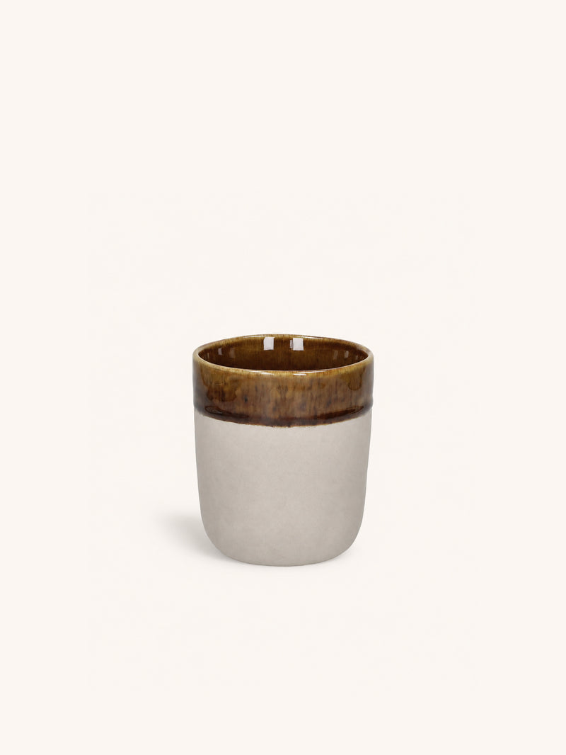SPIRO - beker 31 CL - steengoed - DIA 8 x H 9 cm - bruin