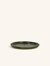 SPIRO - dessertbord - steengoed - DIA 21 cm x H 1,5 cm - donkergroen
