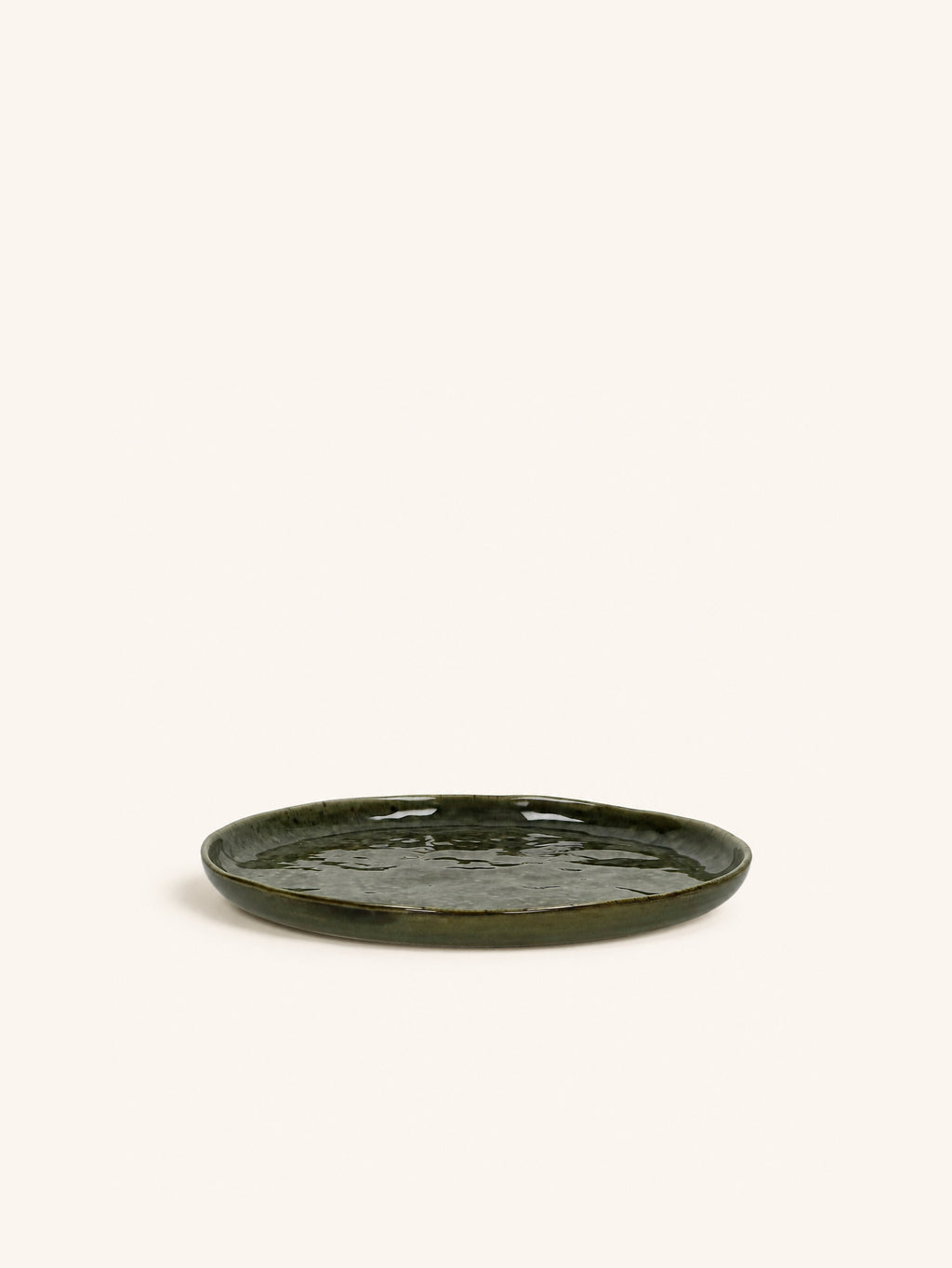 SPIRO - dessert plate - stoneware - DIA 21 cm x H 1,5 cm - dark green