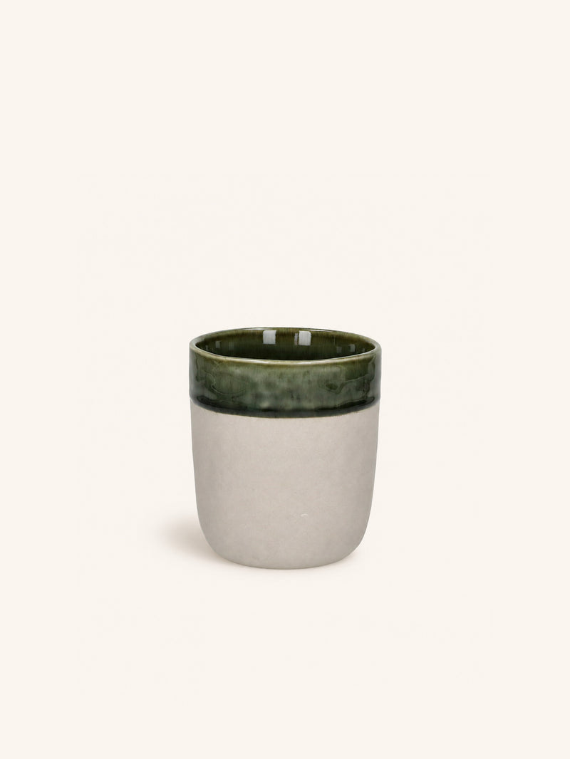 SPIRO - beker 31 CL - steengoed - DIA 8 x H 9 cm - donkergroen