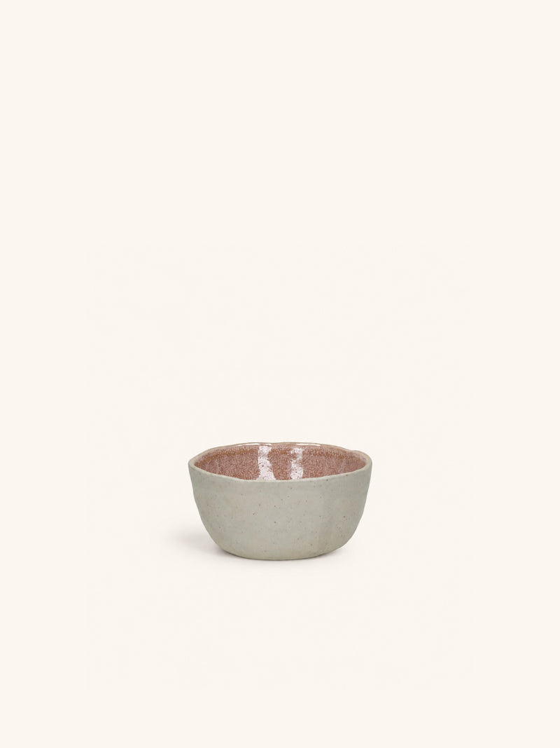 SPIRO - mini kom - steengoed - DIA 9 x H 4,2 cm - poederroos