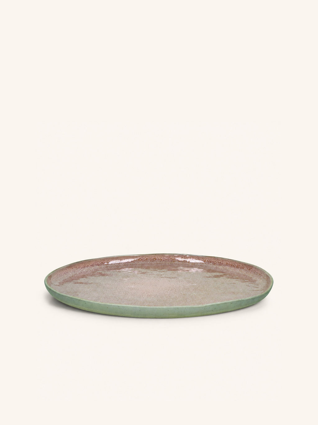 SPIRO - dinerbord - steengoed - DIA 27 cm x H 1,5 cm - poederroos