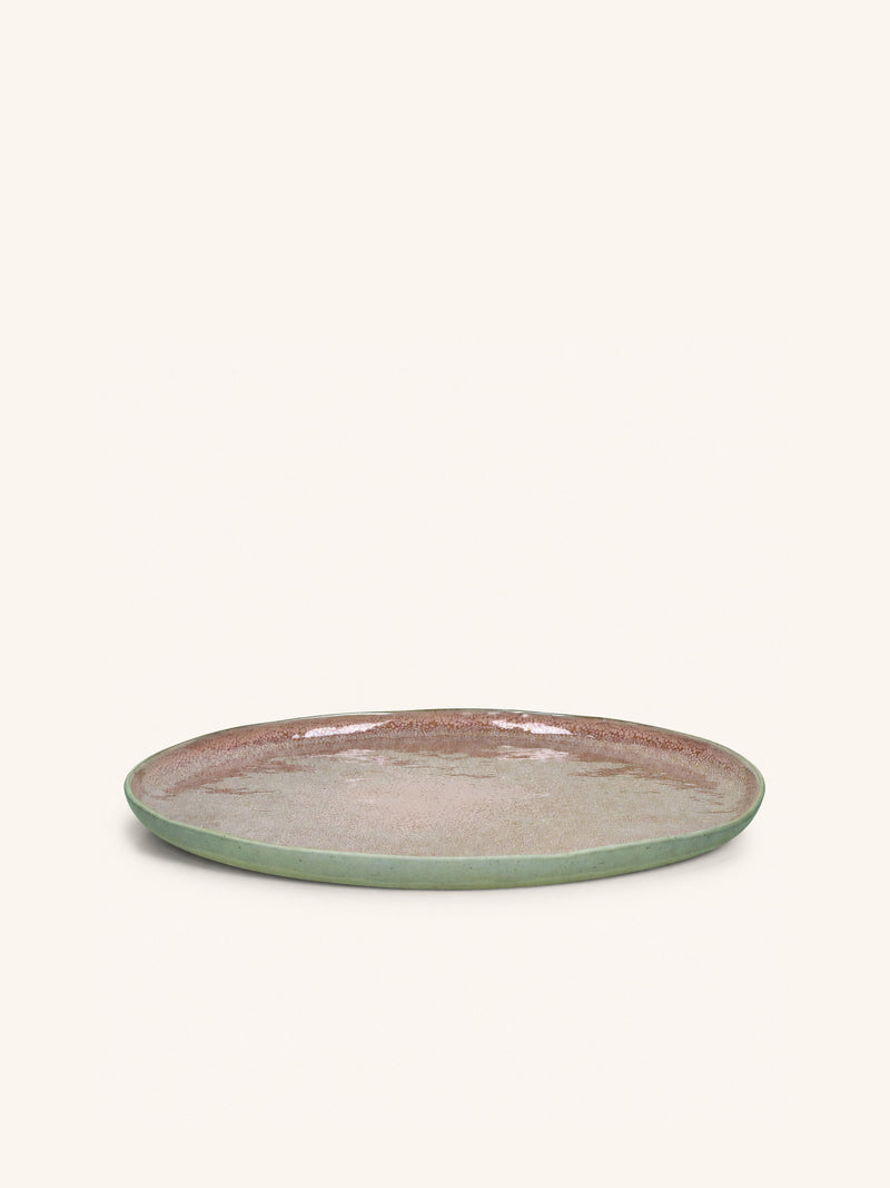 SPIRO - dinerbord - steengoed - DIA 27 cm x H 1,5 cm - poederroos