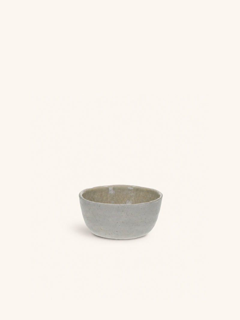 SPIRO - mini kom - steengoed - DIA 9 x H 4,2 cm - zeeschelp