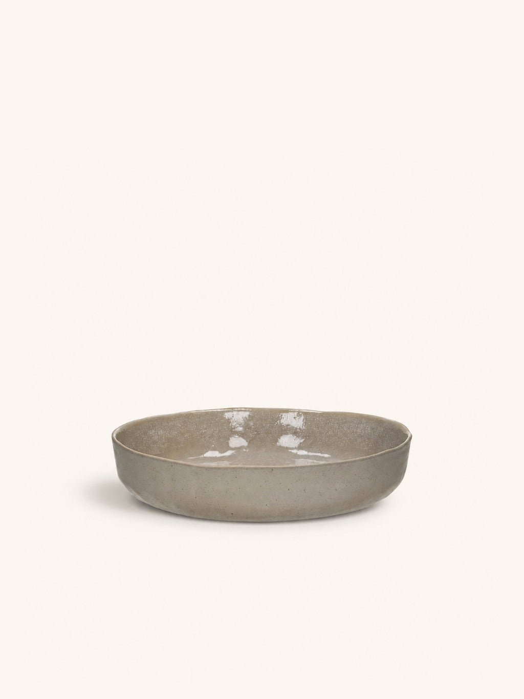 SPIRO - deep plate - stoneware - DIA 20,5 x H 5 cm - seashell