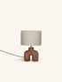 LAMPEDUSA - Tischlampe - Mangoholz - DIA 25 x H 38 cm - Braun