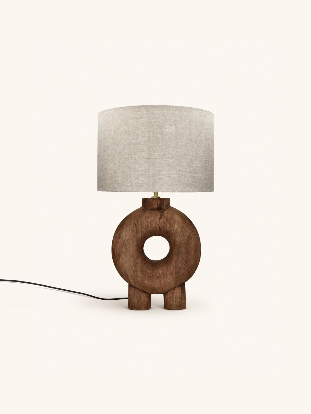 LAMPEDUSA - lámpara de mesa - madera de mango - DIA 38 x H 65 cm - marrón