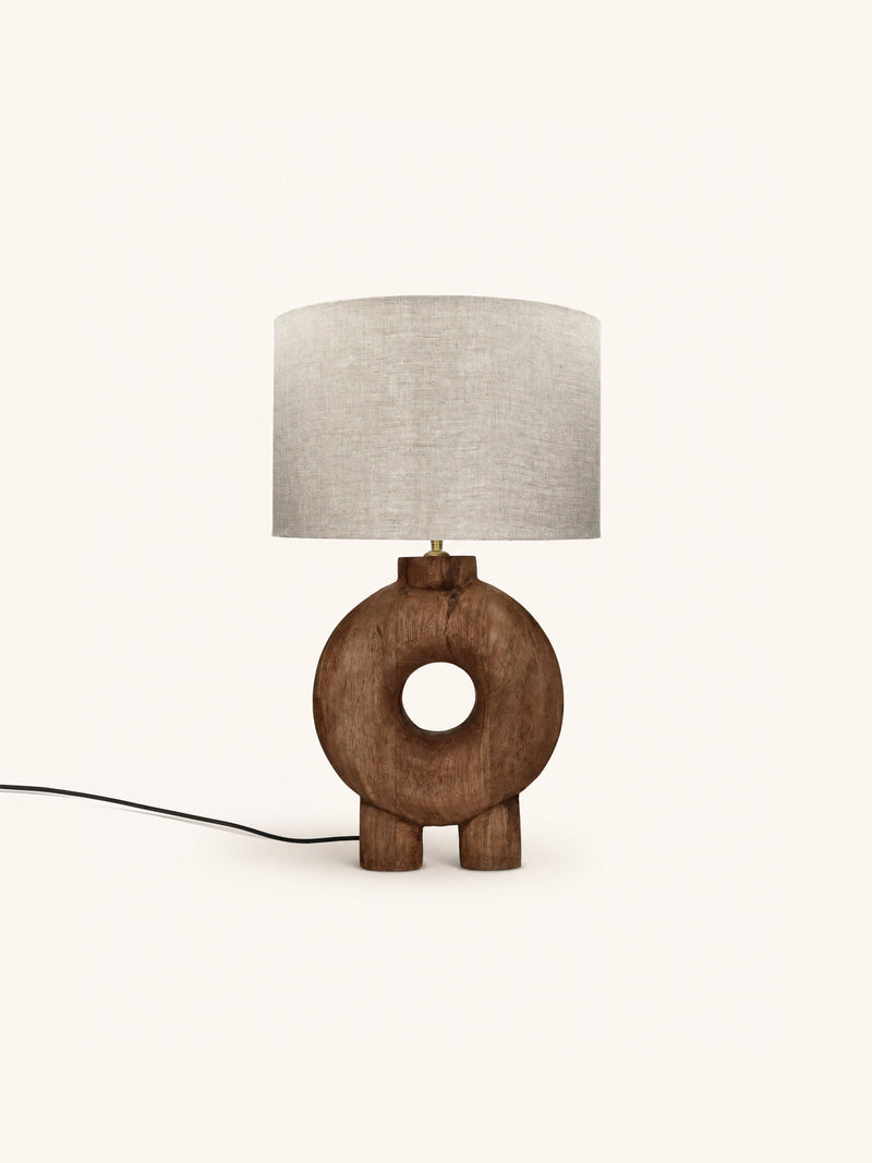 LAMPEDUSA - table lamp - mango wood - DIA 38 x H 65 cm - brown