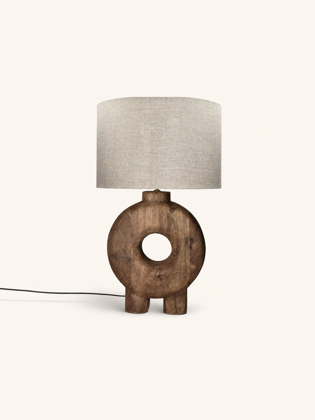 LAMPEDUSA - lámpara de mesa - madera de mango - DIA 48 x H 82 cm - marrón