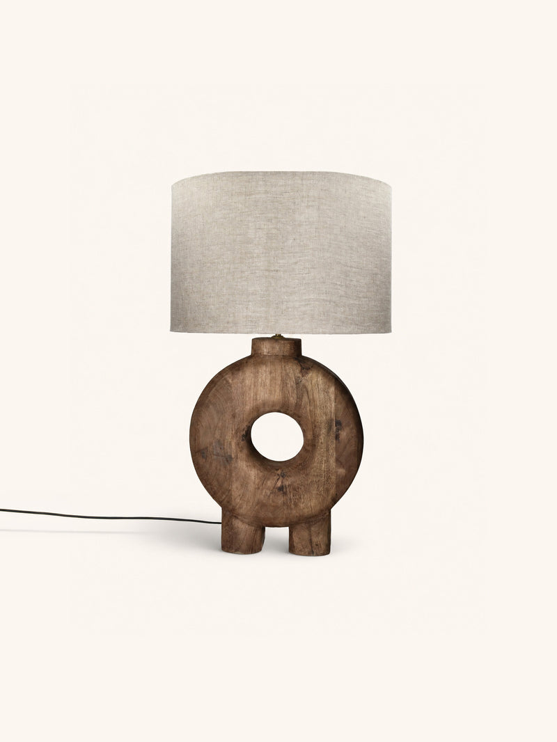 LAMPEDUSA - table lamp - mango wood - DIA 48 x H 82 cm - brown