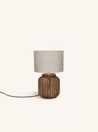 LAMPEDUSA - lampe à poser - bois de manguier - DIA 25 x H 42 cm - marron