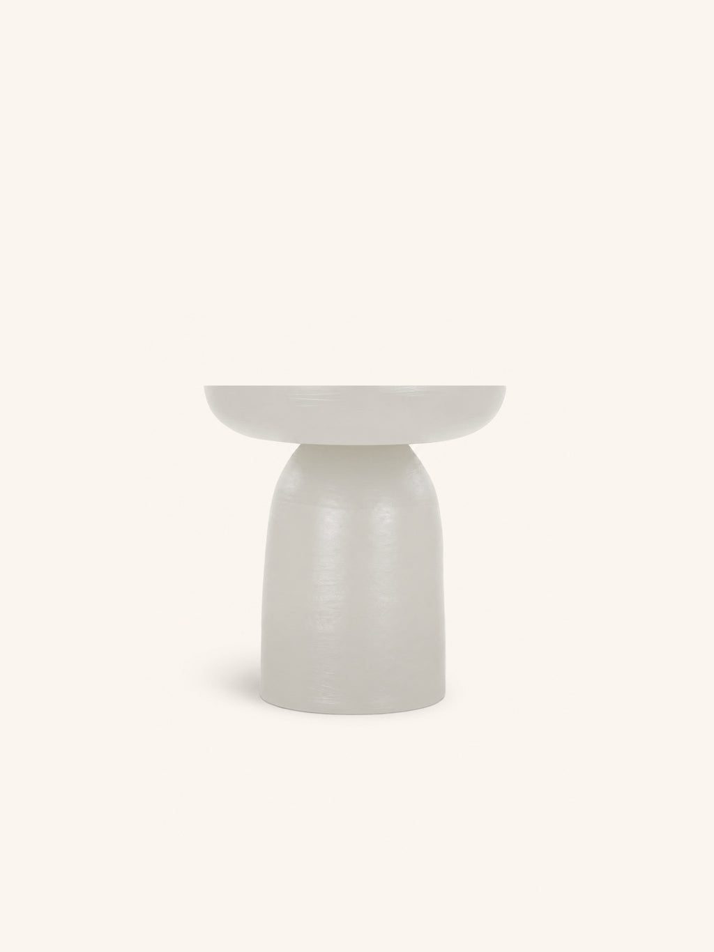 PRETORIA - mesa auxiliar - yeso de cal - DIA 40 x H 45 cm - blanco roto