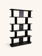 MATTEO - estantería - madera recuperada - L 122 x W 30 x H 183 cm - marrón oscuro