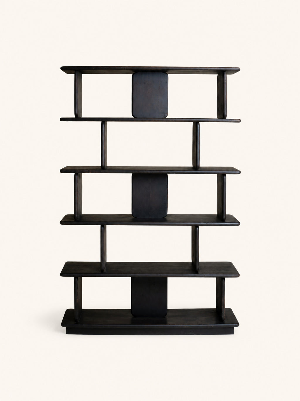 MATTEO - estantería - madera recuperada - L 122 x W 30 x H 183 cm - marrón oscuro