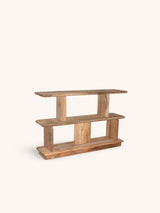 Beige – MATTEO - estantería - madera recuperada - L 122 x W 30 x H 78 cm - natural