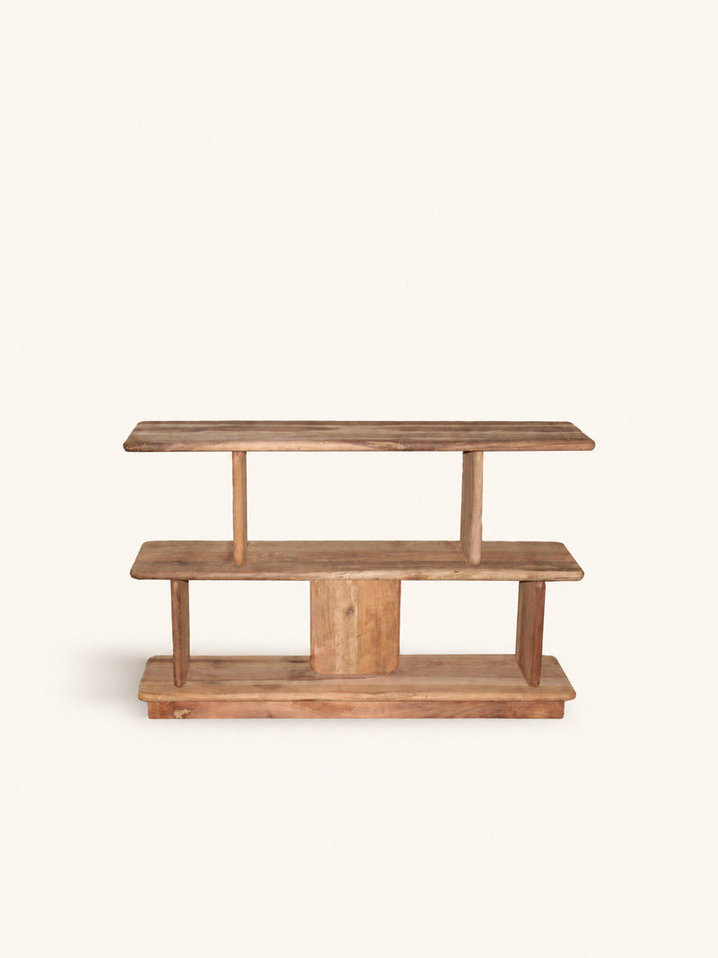 MATTEO - shelving unit - reclaimed wood - L 122 x W 30 x H 78 cm - natural