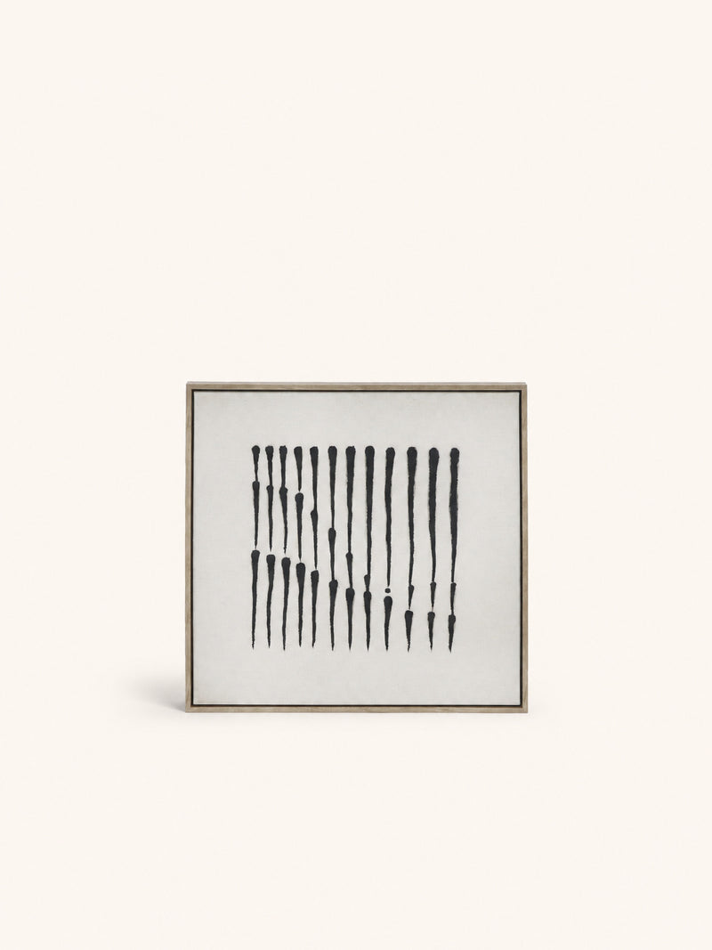 BERGAMO - Wanddekoration - Leinen - L 63 x W 4,3 x H 63 cm - Schwarz/Weiß