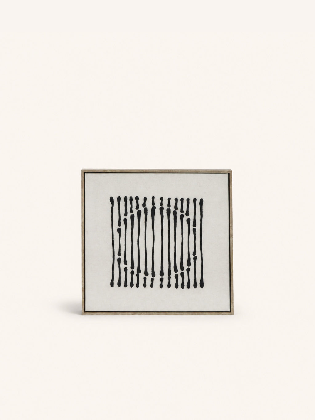 BERGAMO - wanddecoratie - linnen - L 63 x W 4,3 x H 63 cm - zwart/wit