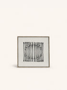 BERGAMO - wanddecoratie - linnen - L 63 x W 4,3 x H 63 cm - zwart/wit