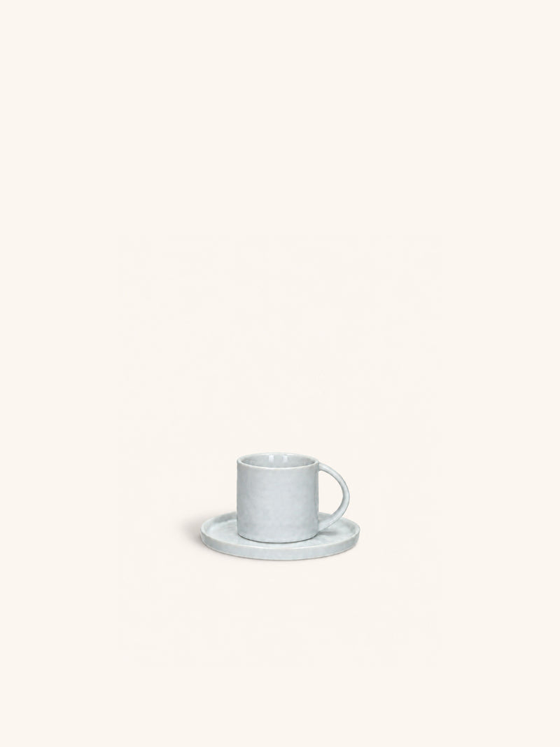 PORCELINO WHITE - kopje & schoteltje 10 CL - porselein - DIA 11,5 x H 7,2 cm - wit