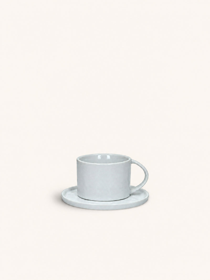 PORCELINO WHITE - kopje & schoteltje 20 CL - porselein - DIA 14 x H 8,2 cm - wit