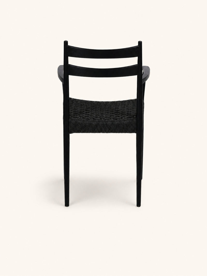 MINOU - stoel - essenhout - L 51,5 x W 57 x H 80 cm - zwart