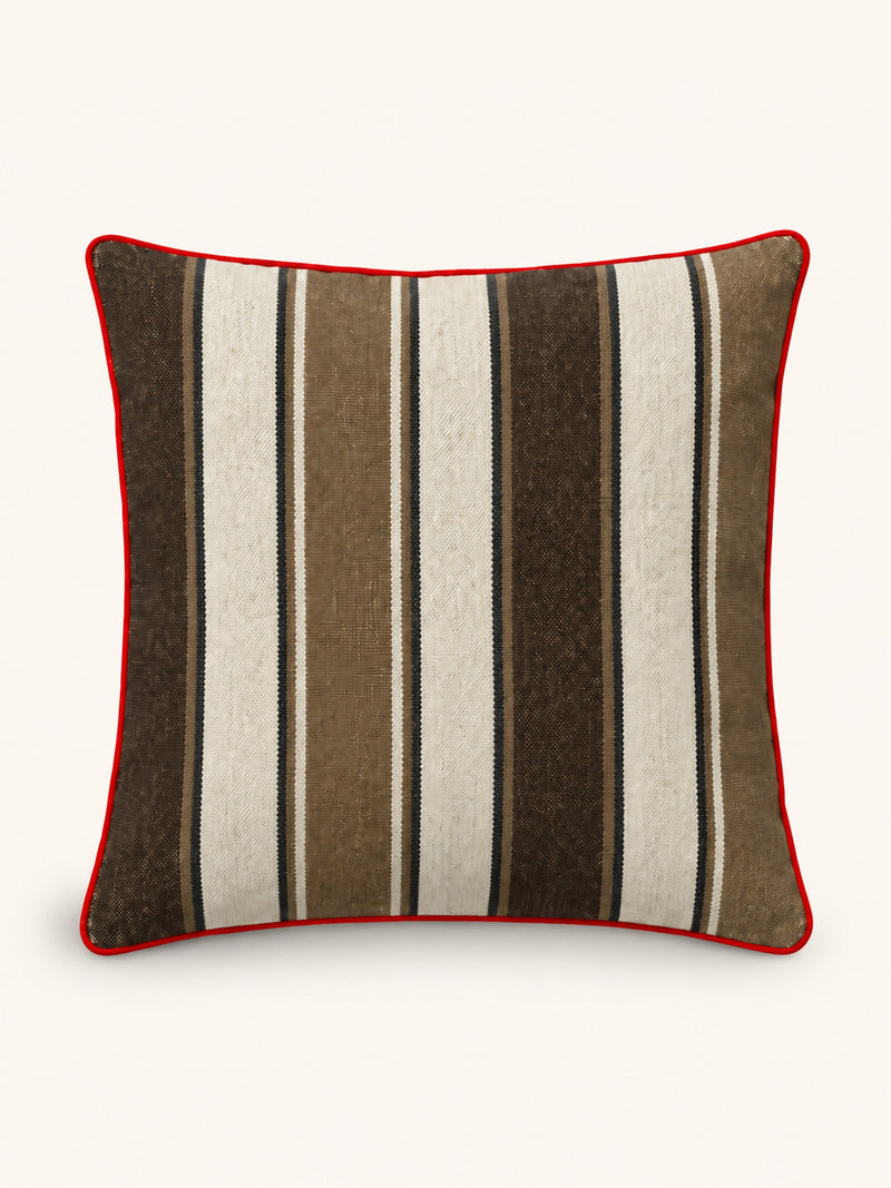 PAMPLONA - vloerkussen - wol - L 80 x W 80 cm - bruin