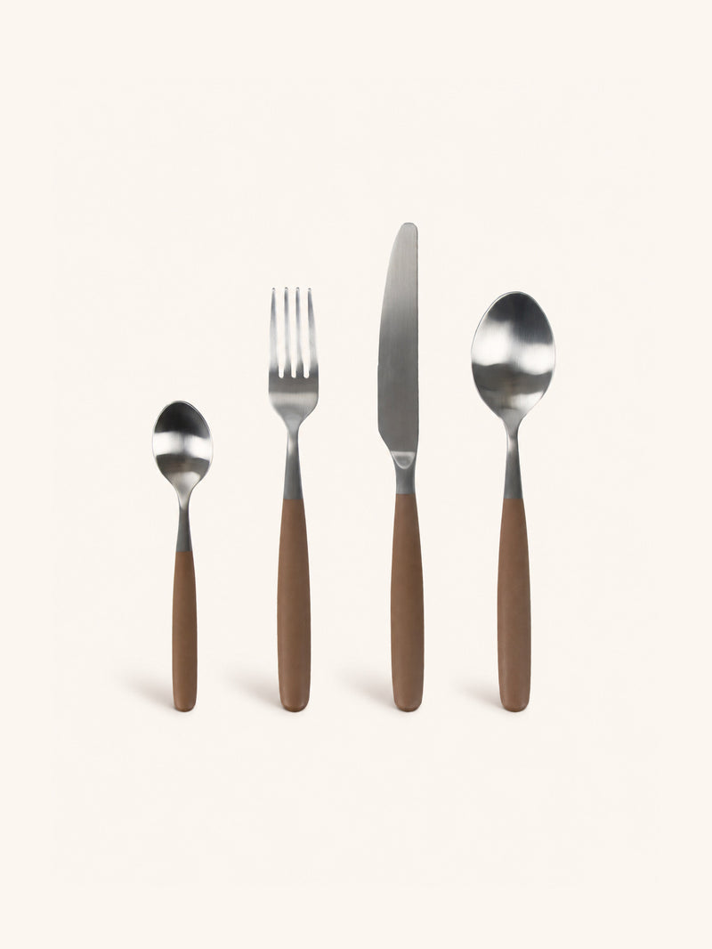 RENOIR - 16-piece cutlery set 18/08 - stainless steel - brown