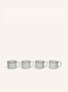 TULUA - set/4 bekers - steengoed - DIA 9 x H 6,9 cm - wit