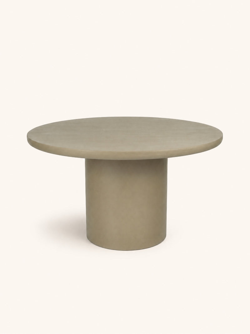PIASTRO - table - lime plaster - DIA 150 x H 76 cm - gray/beige