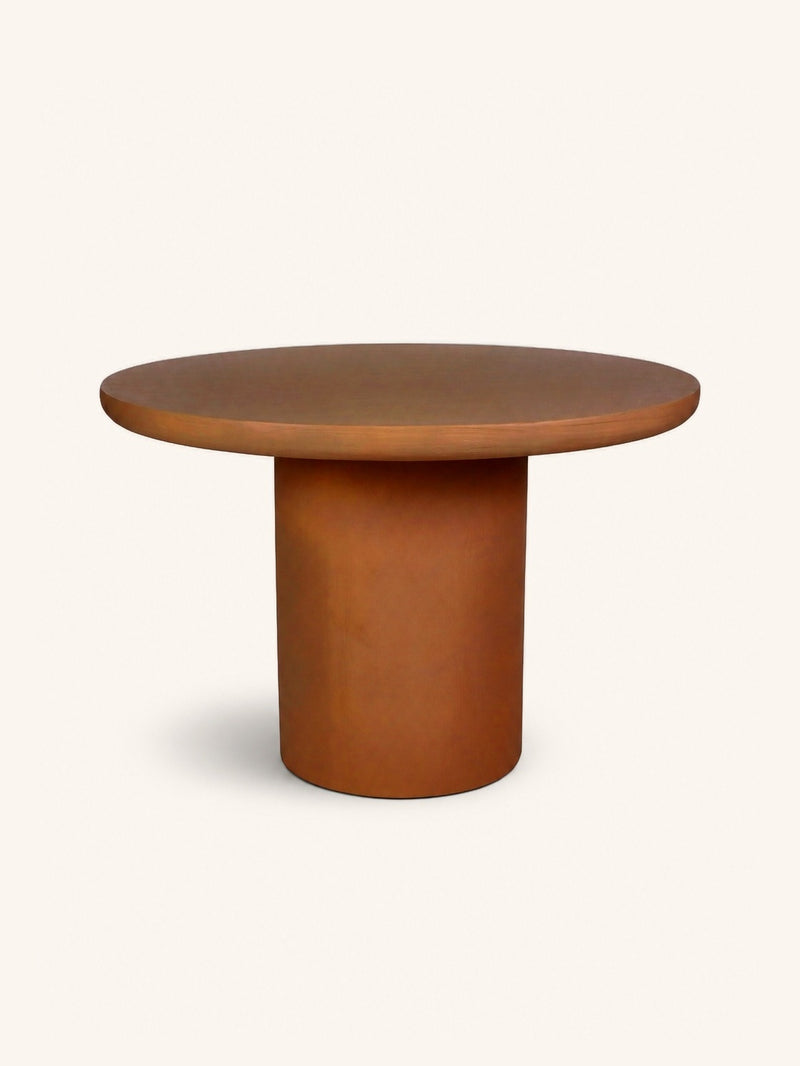 PIASTRO - table - lime plaster - DIA 115 x H 76 cm - terracotta