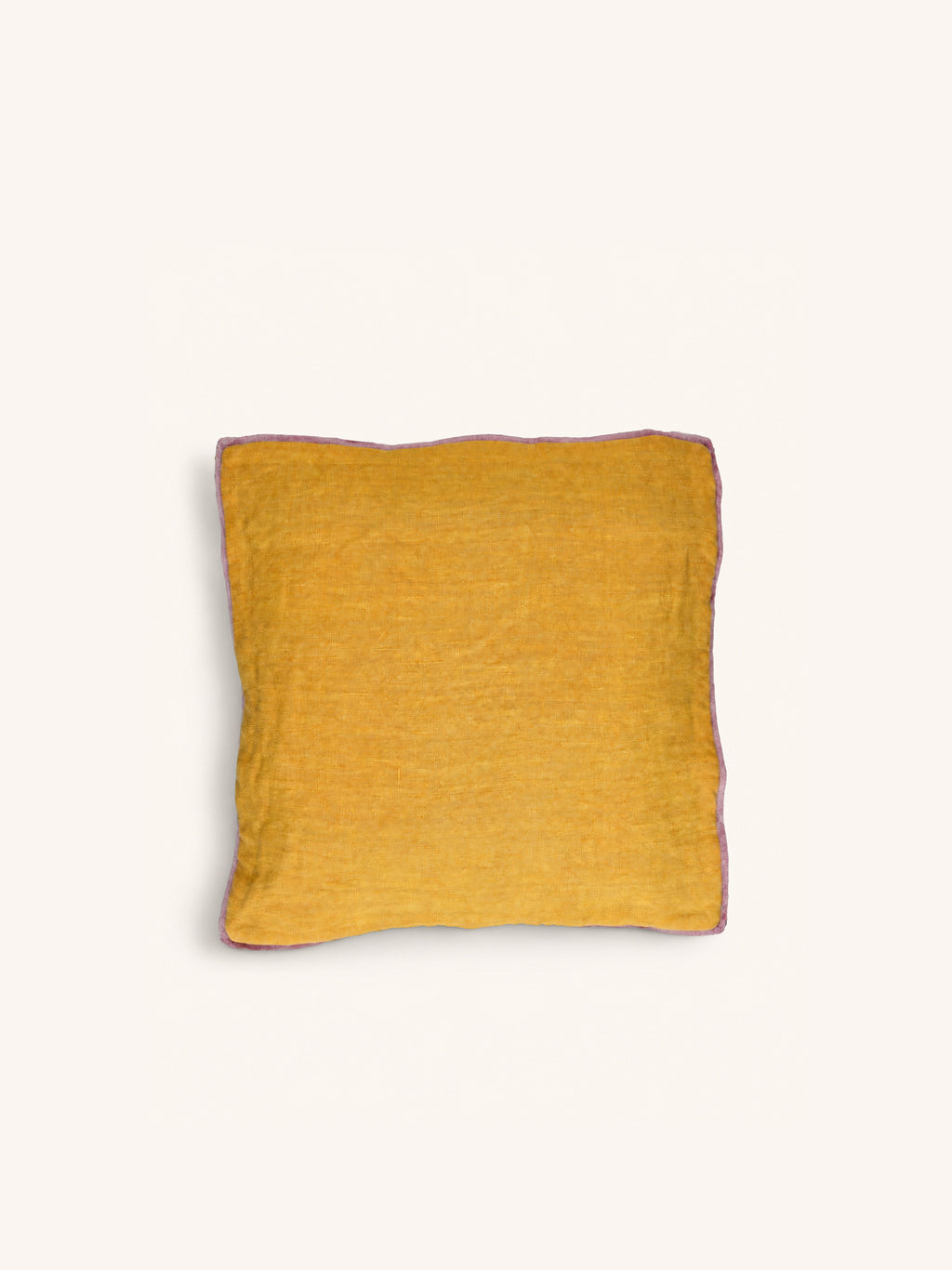 ALPHA OPPOSITES - Kissen - Leinen - L 45 x W 45 cm - Senfgelb