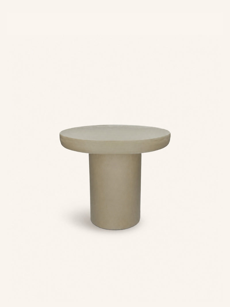 PIASTRO - side table - lime plaster - DIA 50 x H 40 cm - grey/beige