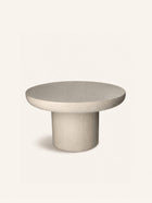 PIASTRO - side table - lime plaster - DIA 60 x H 32 cm - grey/beige