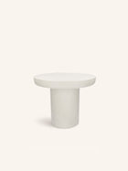 PIASTRO - table d'appoint - enduit à la chaux - DIA 50 x H 40 cm - blanc cassé