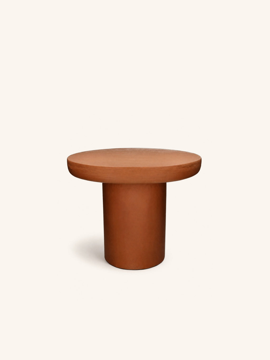 PIASTRO - side table - lime plaster - DIA 50 x H 40 cm - terracotta