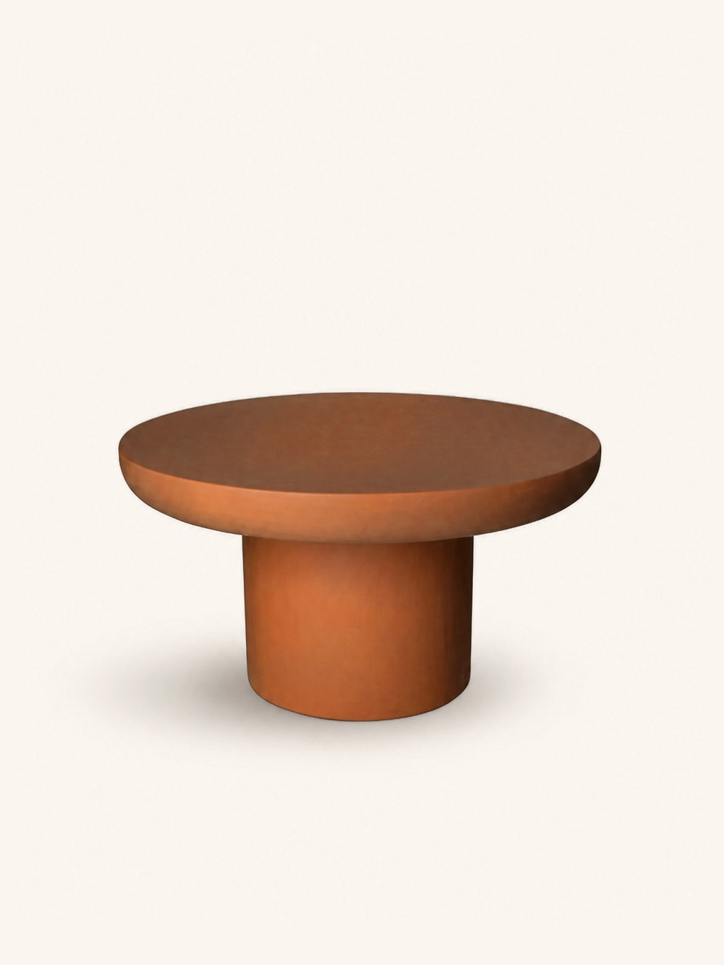 PIASTRO - side table - lime plaster - DIA 60 x H 32 cm - terracotta