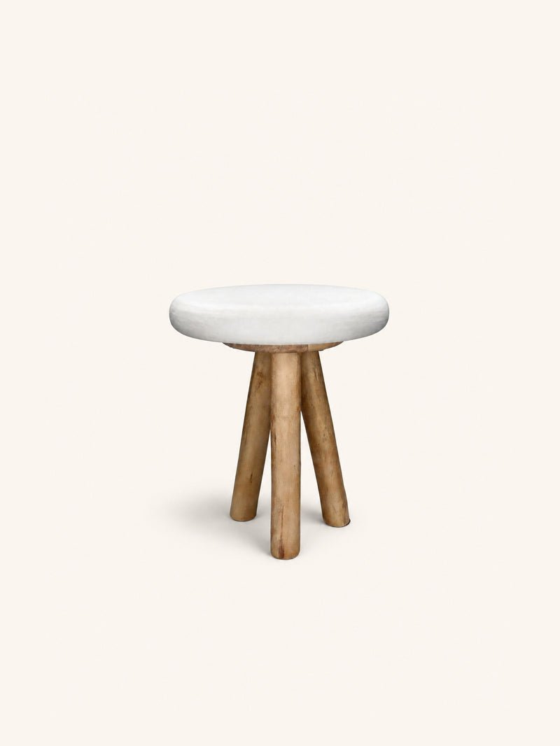 PRETORIA - side table - lime plaster - DIA 40 x H 45 cm - off-white