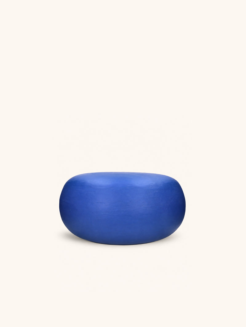 PRETORIA - side table - lime plaster - DIA 50 x H 25 cm - blue