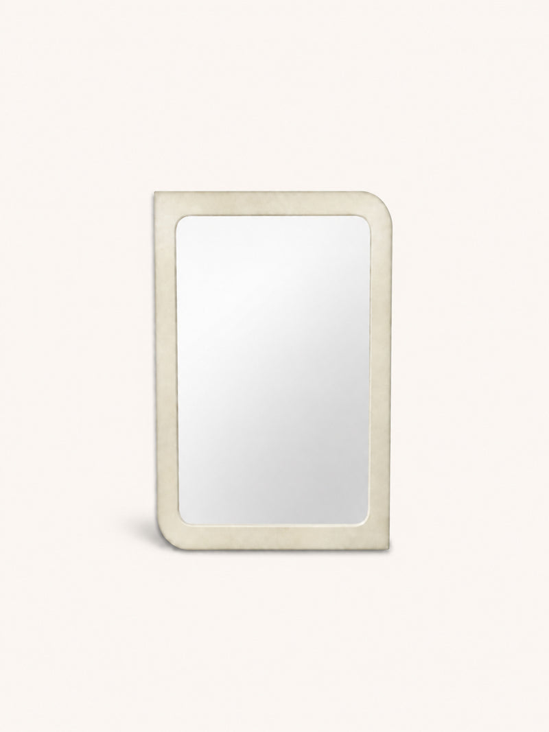 SALAMANCA - spiegel - kalkpleister - L 100 x W 75 x D 3 cm - gebroken wit